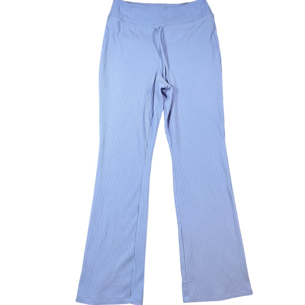 Old Navy Go-Recycled Ribbed Knit Flare Lounge Pants Periwinkle Blue Large